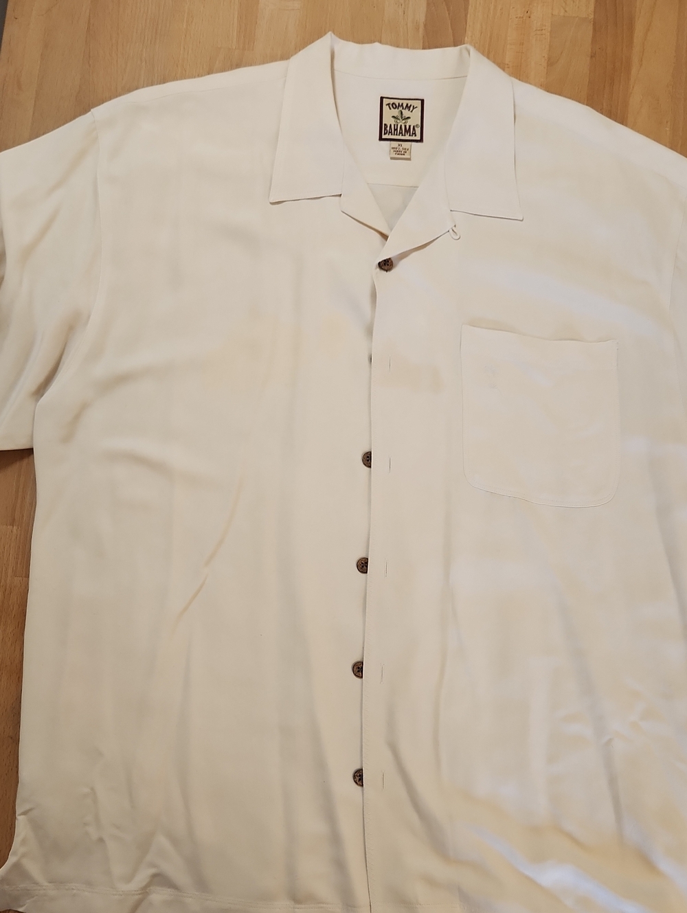 Tommy Bahama Cream Short-Sleeve Button-Down Camp Shirt